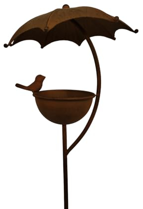 Vogelhaus Vogeltränke für Vögel Wassertränke aus Metall in Rostoptik