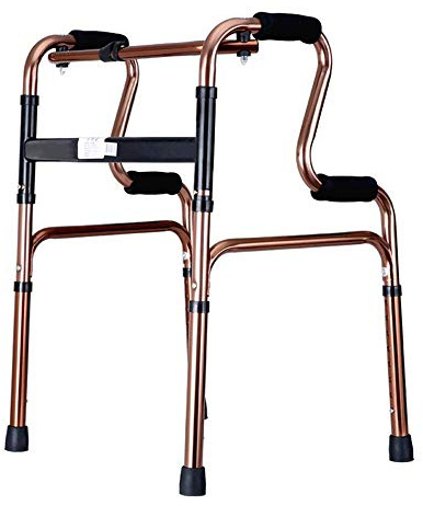 Andador para silla de ruedas, andador asistido para ancianos sin ruedas, 4 pies, color oro rosa, antideslizante, con estrella de luz