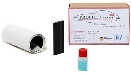 Profilex-Gentes Lackschutzfolie selbstklebend | Universal Steinschlagschutz für Auto, Fahrrad & Motorrad | Ideal für Ladekante & Einstiegsleisten (Transparent, 20 x 300 cm)