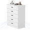 FLEXISPOT Kommode mit 5 Schubladen 36 x 75 x 90 cm Sideboard mit RIESIGEN Stauraum für Schlafzimmer und Wohnzimmer verstärkten Schubladenschienen und Kippschutz Weiß