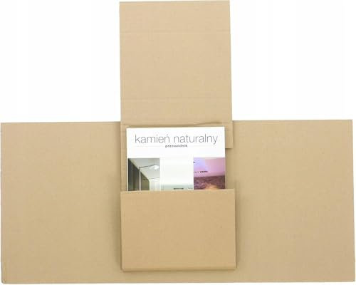 WePack 20 Stück Buchverpackung 420x300x120 mm Buch Karton Wickelverpackung für Büchersendung 1-Wellig 350g DIN A3+ BRAUN Flacher Bücher Versandkarton