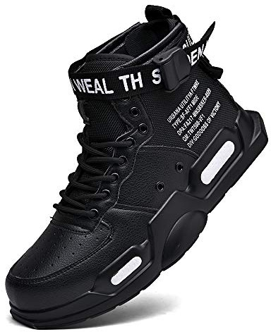 Fushiton Mens High Top Trainers Fashion Sneakers for Men Freestyle Hi-Top Walking Jogging Athletic Fitness Outdoor Shoes