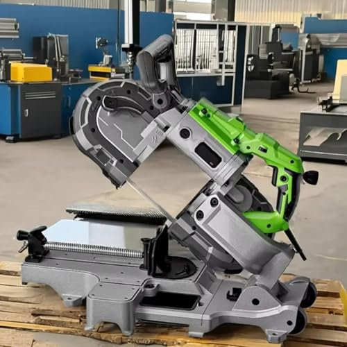 Sega A Nastro E Sega A Nastro Portatile Per Tagli Profondi - Regolazione Della Velocità 1 A 6 E Velocità Da 0,7 A 2,4 M/S, Sega A Nastro Portatile A Velocità Variabile Per Metallo/Legno,Green
