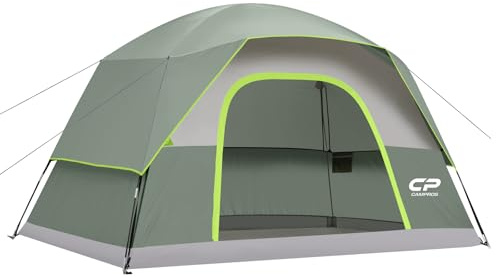 CAMPROS CP 3/4/6 Man Camping Tent Waterproof, Dome Family Tent | with Mosquito Net & Ventilation, Easy Setup, Lightweight Tent for Camping, Hiking and Outdoor