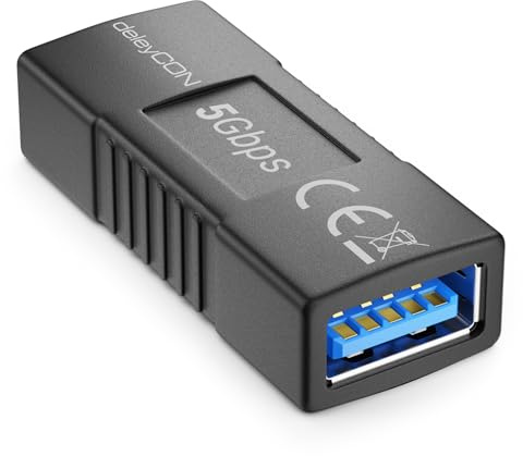 deleyCON USB Kupplung 5Gbps USB 3.0 Verbinder Buchse auf Buchse