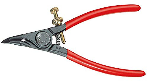 GEDORE Pinza di Montaggio per Anelli di Sicurezza Esterni, con Molla di Apertura e Vite di Regolazione, Pinza Seeger, Becchi Dritti, Diametro Punte 1.8 mm, 8000 A 2G