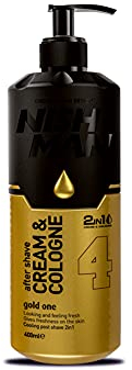 NISHMAN Crema Dopobarba Cologne 04 - Gold One 400ml – Crema & Cologne 2in1, Dopobarba Extra Idratante per Uomo – Lozione Idratante Rinfrescante & Rinfrescante Post-Rasatura