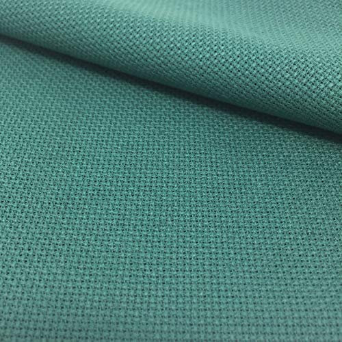 Delicatela Kreuzstich-Stoff, 75 cm x 50 cm, 5,5 Stiche/cm – 14 Counts/Zoll – 100 % Baumwolle – Farbe wählbar 75cm x 50cm grün