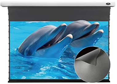 VIVIDSTORM-Ceiling Mount Screen,White Housing Obsidian Long Focus ALR Slimline Motorized Drop Down Screen,Compatible with Lumen up to 2500ANSI Standard Throw Projector,VMSLALR92H