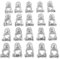 Car Battery Terminals Connectors, Akozon 20Pcs Car Battery Terminal Set Connector Clamp 12V Positive+Negative Silver Aluminium Alloy Battery Terminal Connectors for Caravan Van Motorhome Boat