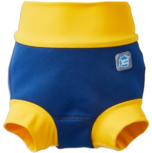 Splash About Happy Nappy Duo Reuseable Swim Nappy for Babies and Toddlers (Navy & Yellow, 3-6 Months)