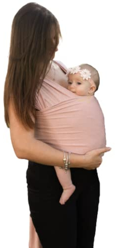 Amarsupiel Fular Portabebe Recien Nacido | Canguro para Bebe Elástico de Tejido Suave Bambú OEKOTEX | Ligero, Cómodo y Fácil de Usar | Hasta 8kg (Rosa)