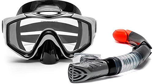 Gafas de Buceo Vidrio templado Niños adultos Gafas de buceo Snorkel completamente seco Conjunto de snorkel 180 grados Panorámico Anti niebla Máscara de buceo a prueba de fugas Adultos Hombres Damas Ad