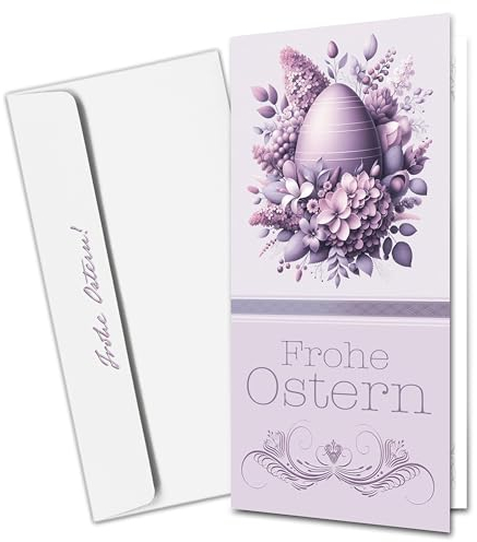 Osterkarten mit Umschlägen 12er Set - Extra Große Klappkarten mit frühlingshaftem Ostermotiv für die herzlichsten Ostergrüße