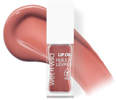 Wet n Wild Huile à Lèvres Teintée, Gloss Marron Nourrissant et Non Collant Enrichi de 7 Huiles Naturelles, Formule Légère pour un Effet Brillant Miroir, Cocoa Rose