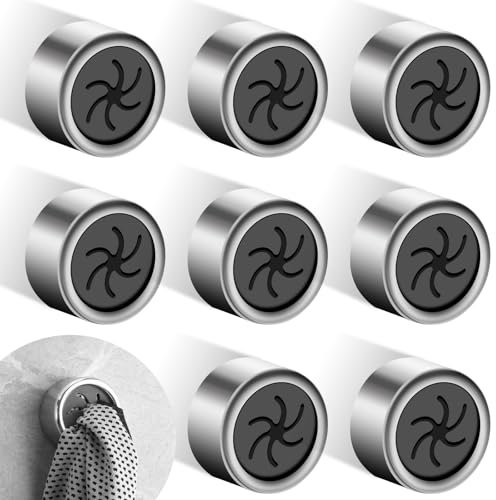 TTSTOIEE porta asciugamani senza foratura, porta asciugamani bagno 8 pezzi, gancio asciugamano Morsetto rotondo per bagno cucina e corridoio