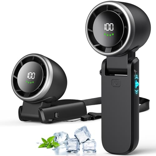 Dancial Ventilador Turbo Portátil de Mano, 5000mAh Ventilador de alta Velocidad,3 en 1 Ventiladores de Viaje para Actividades al Aire Libre/Interior