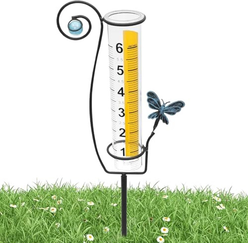 Pluviómetro Decorativo Exterior | Resistente a Heladas y Preciso Medidor de Agua para Césped | Instrumentos Meteorológicos Para Jardín Césped Terraza Macizo Sendero Valla Granja