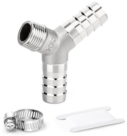 ERGAOBOY 1 st SS304 1/4 tum x 12 mm hane till dubbel hulling Y BSP gängad rörkoppling