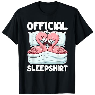 Chemise de Nuit Officielle Flamant Rose Animaux endormis T-Shirt