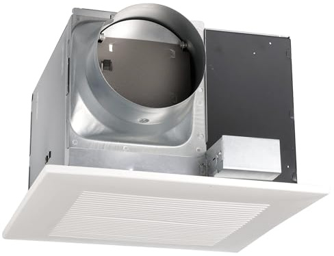 Panasonic WhisperCeiling Bathroom Exhaust Fan, 290 CFM, FV-30VQ3 B00084ZQA2 Panasonic Installation Kit for In-line Fans & ERVs, 6 Duct Single Inlet with Grille, FV-NLF06G