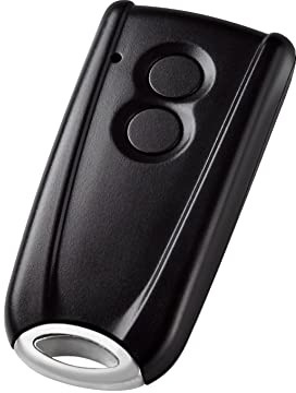 Berner Mini Handsender RSC2 (2 Tasten, Frequenz 433MHz, Fernbedienung für Garagentorantriebe, inkl. verchromtem Schlüsselring, schwarz) 437681