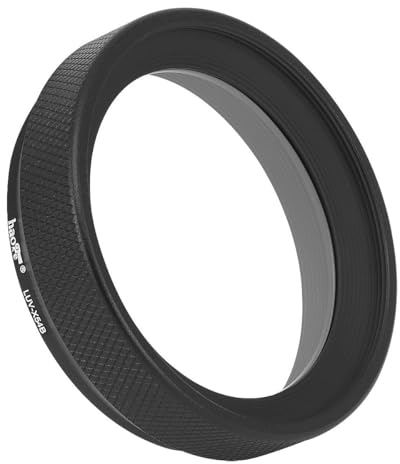 Haoge LUV-X54B Pare-soleil en métal avec protection UV MC multicouche pour appareil photo Fujifilm X100VI Fuji X100V Noir