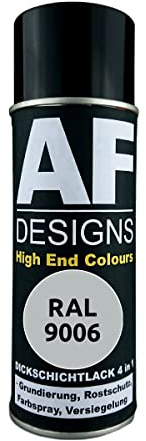 Alex Flittner Designs Rostschutzlack 4in1 RAL 9006 Weissaluminium Metallic Metall Schutzlack Spray Rostschutzfarbe Sprühdose