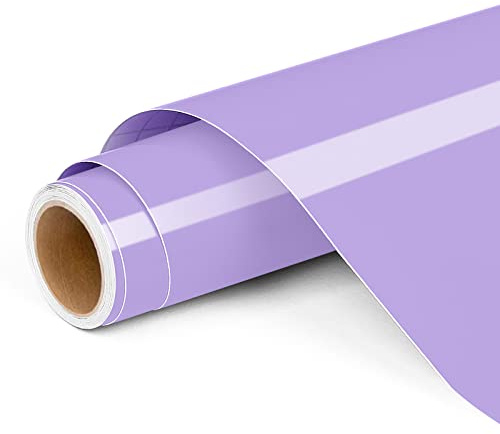 Permanent Vinyl for Cricut, 12 x4ft Light Purple Self Adhesive Vinyl Roll for Cricut and Silhouette Cameo, Purple Vinyl for Party Decoration, Window Stickers, Home Decor