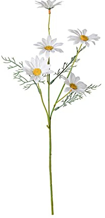 Fiore Artificiale, 10 Pezzi Fiore Artificiale Decorazione Margherita Finta, Margherite Di Seta Artificiale Con Steli Decorazione Vaso, Margherite Finte Finestra Matrimonio Decorazione (Bianco)