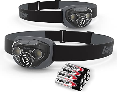 Energizer Stirnlampe LED, Vision HD Plus, Superhelle Kopflampe für Camping, Outdoor und Wandern, Batterie Enthalten, (2er Pack)