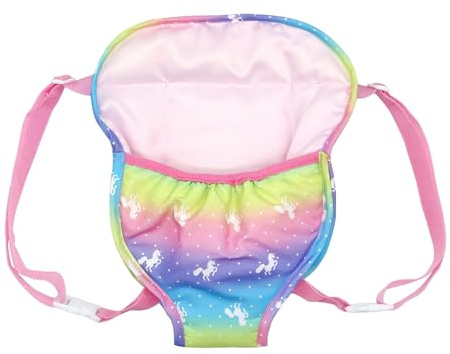 MAXQUU 1 pieza de portamuñecas para bebé, correas de juguete de peluche, correas ajustables de doble hombro, accesorios prácticos para muñecas, portador de juguetes para niños, regalo de cumpleaños