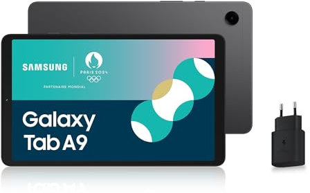 Samsung Galaxy Tab A9 Tablette Android, 64 Go de Stockage, Grand écran de 8.7, Wifi, Son riche, Anthracite, avec Chargeur secteur rapide 25W inclus (version FR)