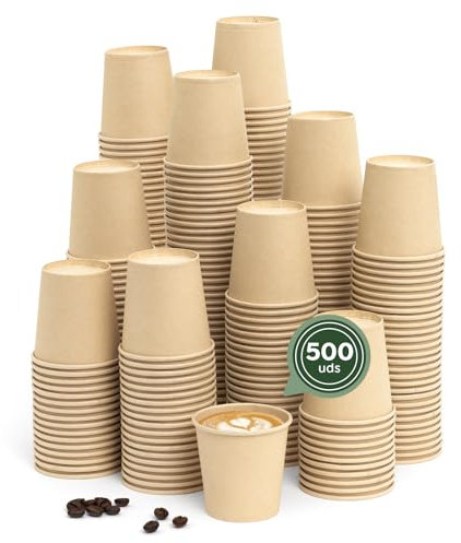 MAXI PRODUCTS Lot de 500 gobelets à café jetables en kraft pour boissons chaudes et froides 120 ml