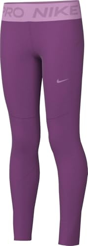 Nike Pro Therma-Fit Leggings Mit Mittelhohem Bund (Mädchen), Hot Fuchsia/Black/Beyond Pink, HF4674-518, L