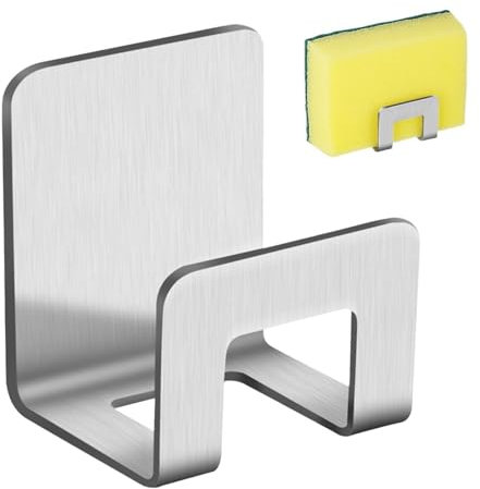 Escurridor de esponja - Rejilla para fregadero de alambre de acero, Escurridor de platos para paños de cocina de acero inoxidable | Gancho autoadhesivo para guardar paños de cocina, accesorios de limp
