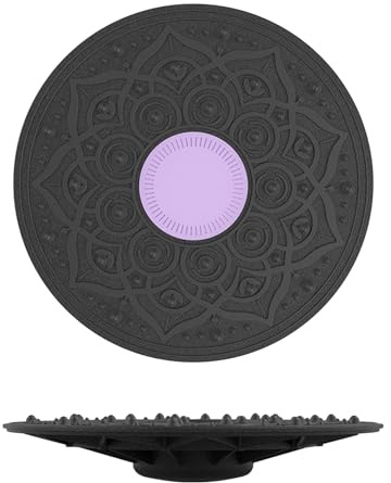 JurciCat 30cm Tabla de Equilibrio Entrenador Equilibrio Para Adultos Niños Tabla De Equilibrio Semiesférica Con Base Antideslizante Para Entrenadores de Yoga y Gimnasia Mejorarequilibrio (Violeta)