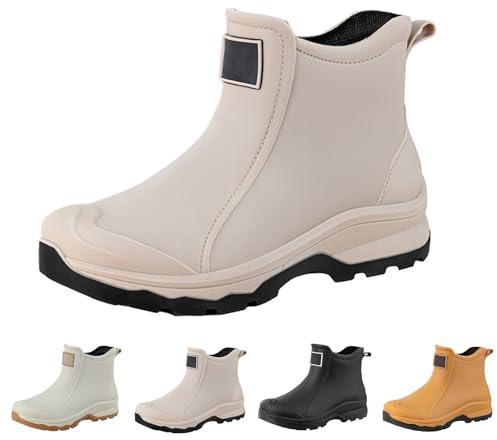 Richymfa Botas de lluvia para hombre ligeras a prueba de viento 2025 Botín de trabajo antideslizante cómodas botas de pesca media altura Chelsea Boot Walking Casual Botín de seguridad para hombre