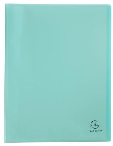 Exacompta - Réf. 88373E - 1 Protège-documents en polypropylène semi rigide Chromaline Pastel - 30 pochettes cristal lisse - 60 vues - couverture souple translucide - A4 - dim 24 x 32 cm - vert pastel
