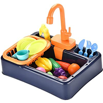 CoudarTitie Lavandino Giocattolo Bambini Set Cucina con Accessori Lavaggio Piatti Verdure Funzione Acqua Realistica Adatto a Regali di Compleanno Abilità Manuali