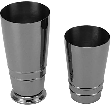 Aramox Cocktailshaker 304 Rostfritt Stål Boston Shaker Glänsande Kopparplätering Barmixer med 2 Tillbehör Diskmaskin Säker Skakskydd för Hemmabarfester Camping (Svart beläggning)