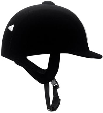 Qianly Casco Ecuestre para Equitación Casco de Montar Protector de Cabeza Gorra de con Ventilación y Ajuste PP Respirable Apto para Niños Niñas, 56CM