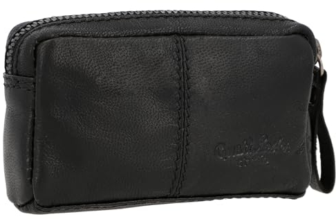 Gusti Schlüsseltasche Leder - Butler Schlüsseletui Schlüsselmappe Schlüsselmäppchen Damen Herren Schwarz Leder