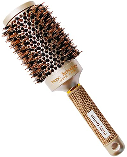 Round Hair Brush Blow Drying Brush Ionic Boar Bristles Anti-Static Round Brush for Hair Drying,Curling & Straightening