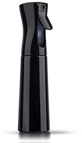 TANSHINE Water Spray Bottle for Hair Plant Fine Mister Continuous Spray Bottle for Curly Hair Styling, Cleaning, Misting & Skin Care 10oz/300ml (Black)