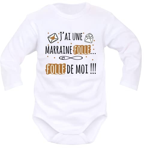 IDYLEA Body naissance il est fou... fou de moi » – Cadeau bébé Noël - Cadeau nouveau-né mixte -