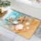 Zomer Badematte rutschfest 40x60cm Badezimmerteppich Mikrofaser Badteppich schnelltrocknende Badematten, für Badewanne Dusche Home Badezimmer, mit Sommer Strand Naturlandschaft