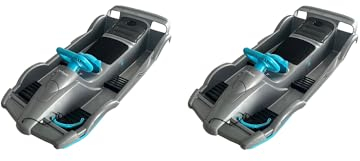 Funwave 2 Stück AlpenGaudi BOB ZWEISITZER DOUBLERACE SCHNEEBOB Silber CA. 114 X 55 X 28 cm Alpen Gaudi Double Race für Zwei