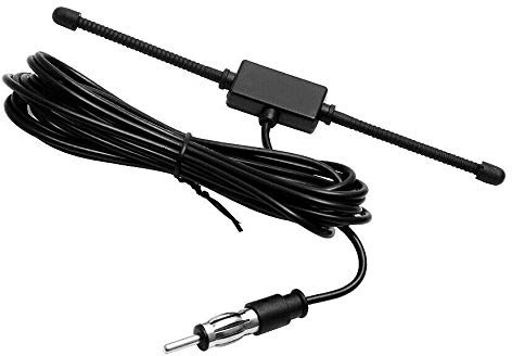 Frefgikty 1 x antenna universale per auto, barca, stereo, AM FM, a dipolo, montaggio adesivo, antenna radio in vetro