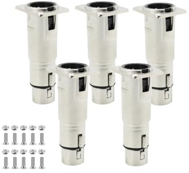 EBIEFLY 5X Neu Trik XLR Connector D Patch Panel Mountin XLR Male to Female Adapter Feed/Pass Thru Connector 3 Pins Adapters with 10 Screws Sets
